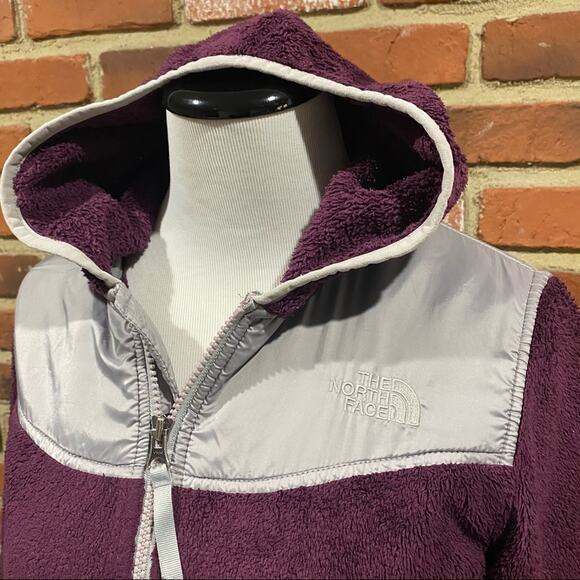 Purple North Face Fleece Jacket Sz L Youth Hooded North Face Jacket - Picture 8 of 8